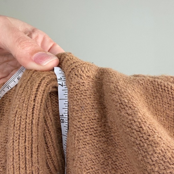 Anthropologie Moth Cozy Knit Cowl Neck Tunic Sweater Camel XS‎ Oversized Camel - Picture 6 of 6